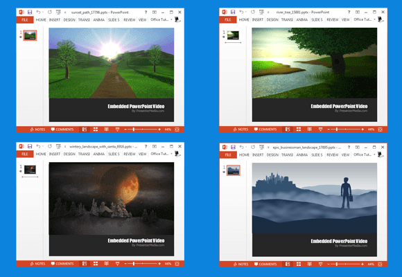 Анимированные Пейзаж Видео фоны для PowerPoint