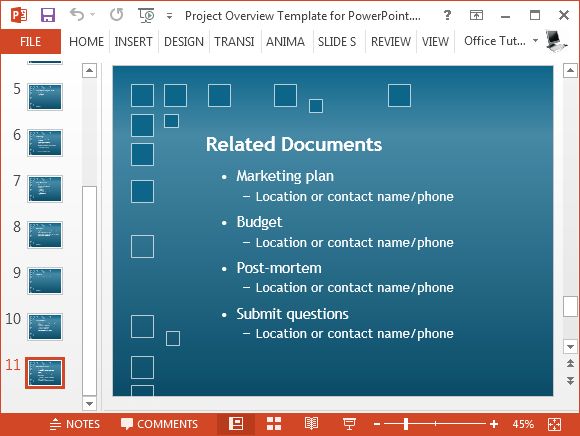 Mentionnez les documents relatifs à votre projet