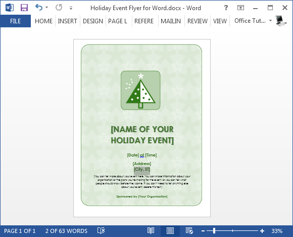 Free Holiday Flyer Template Per Word