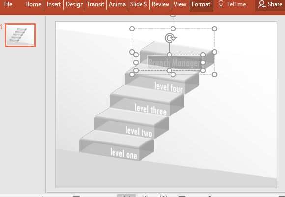 Свободный Прозрачный 3D Лестница диаграмма для PowerPoint
