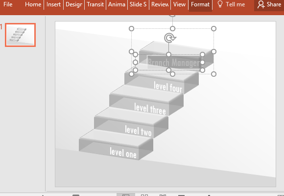 ฟรีใส 3D บันไดแผนภาพสำหรับ PowerPoint