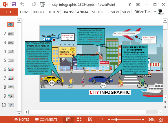 Oraș tematice Infographics