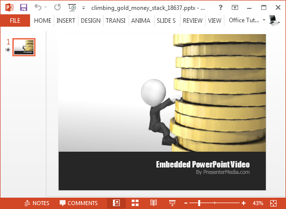 Klettern Gold Stapel Videoanimation für Powerpoint