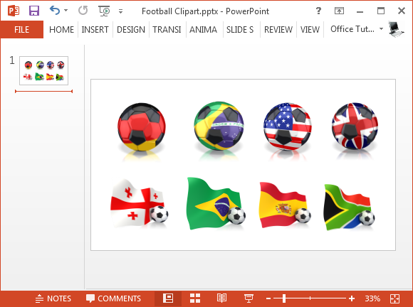 Футбольный клипарт с флагами стран