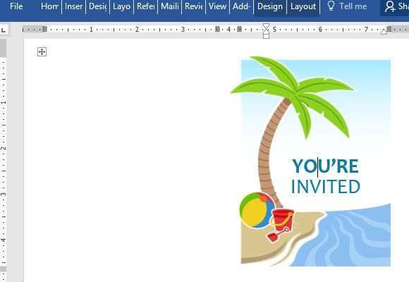 Invitation de partie d'été modèle pour Word