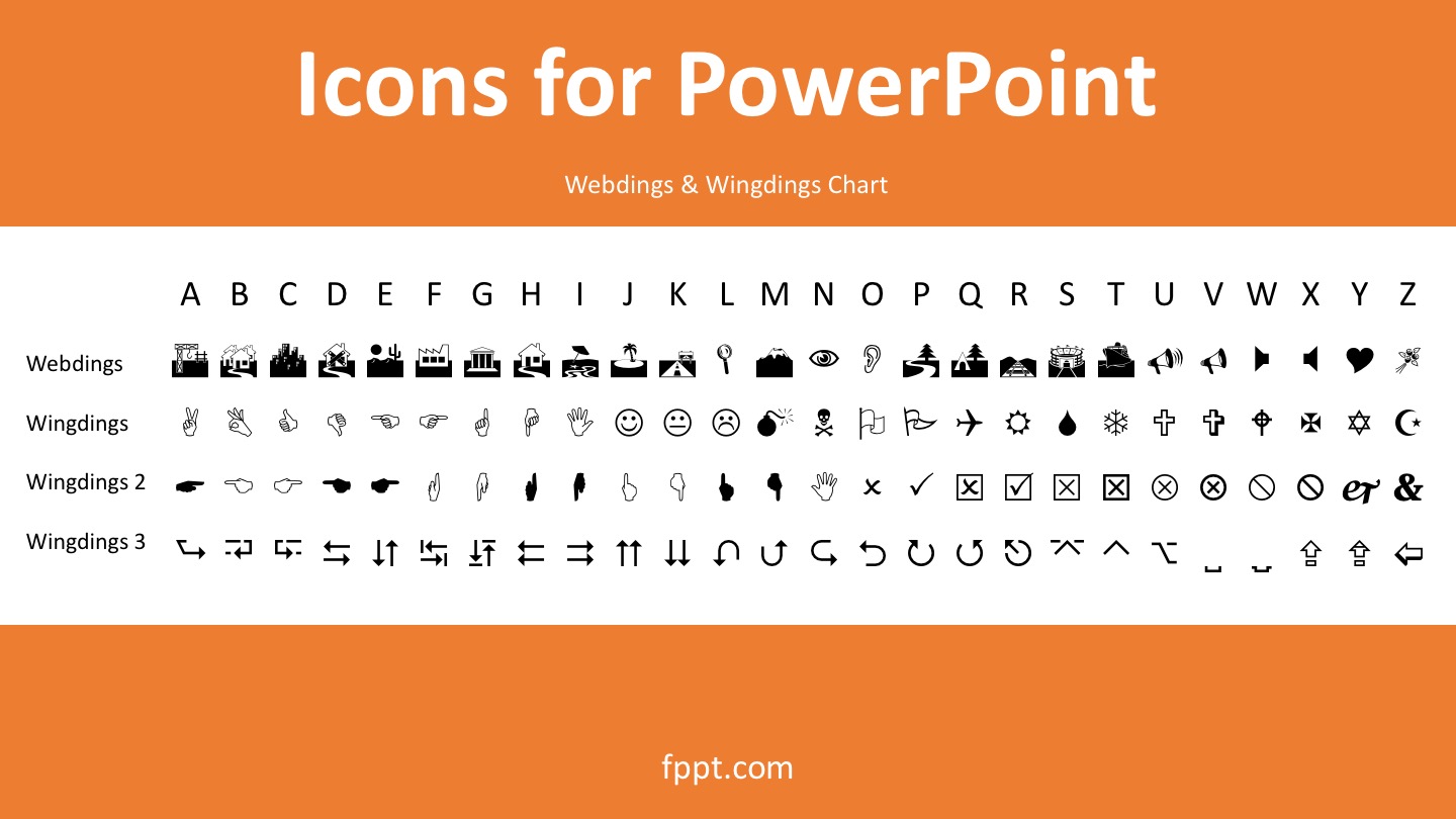 Wingdings-webdings แผนภูมิ-2