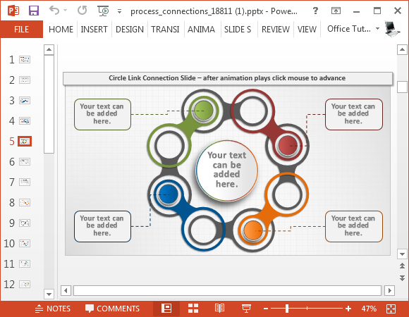 Diagrama circular como una secuencia animada