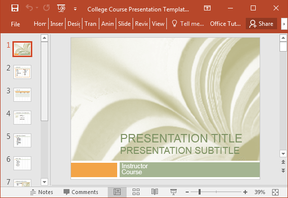 kursus perguruan tinggi presentasi template untuk PowerPoint