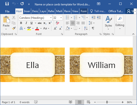 Cómo hacer para imprimir las tarjetas del lugar en Word