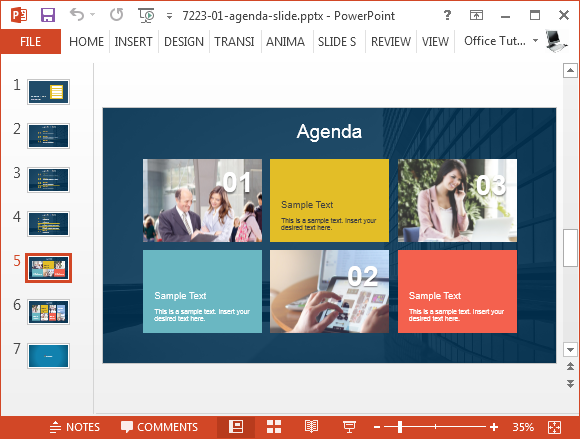 PowerPoint için basit gündemi şablon