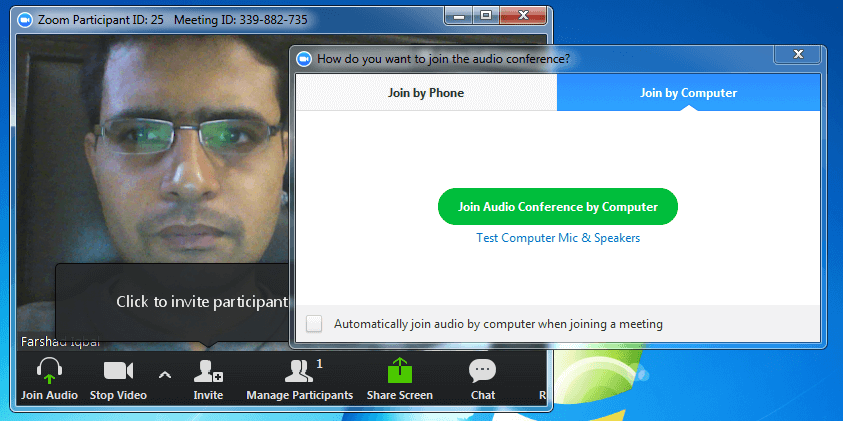 Web conferencing com zoom app