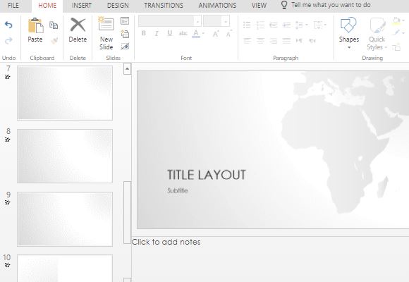 Template África livre Mapa PowerPoint