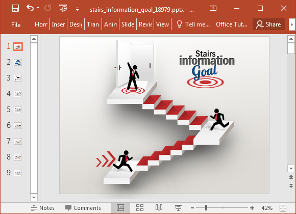 Animowane schody szablon PowerPoint