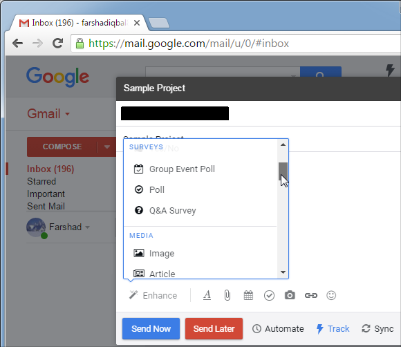 Gmail을 사용하여 행동 설문 조사