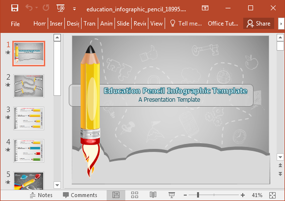 Hareketli Eğitim Bilgi grafiği PowerPoint Şablon