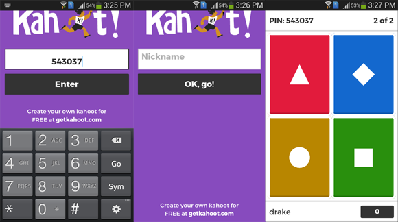 Kahoot app para Android