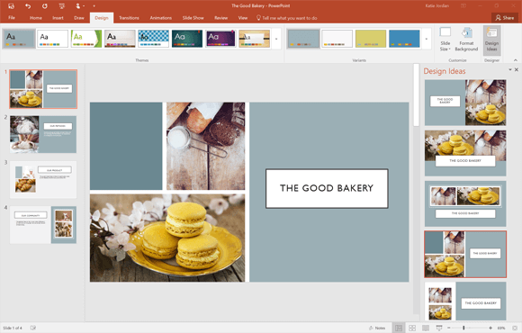 PowerPoint sugestie projektanta slide