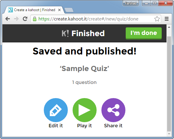 Compartir Kahoot