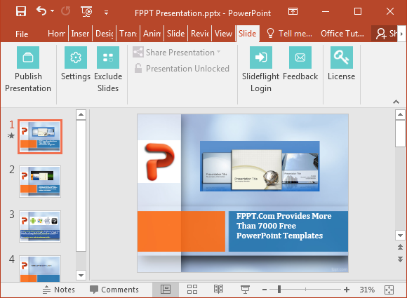 SlideFlight add-in สำหรับ PowerPoint
