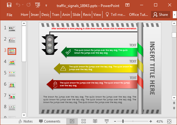 Traffic signale timeline slide