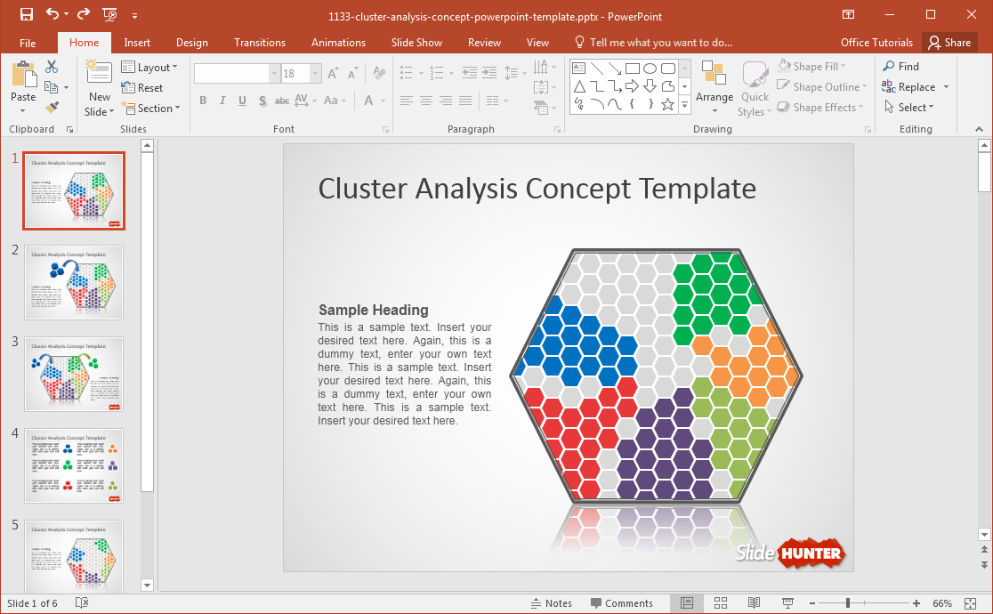 modello di PowerPoint Cluster analysis