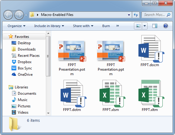 Makro-enabled-Datei-Typen