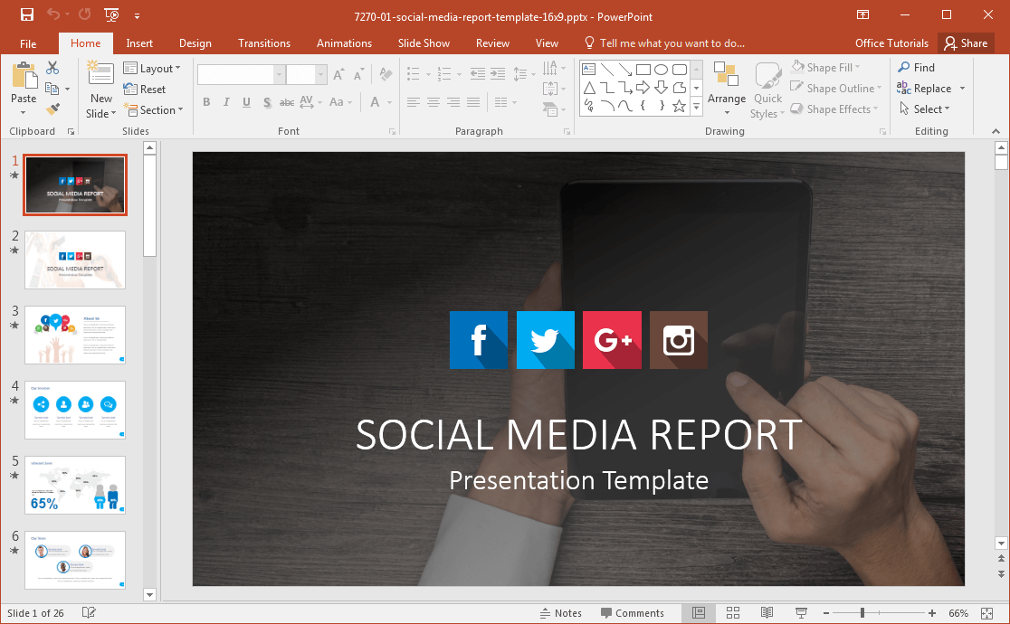 Modèle Social Media PowerPoint