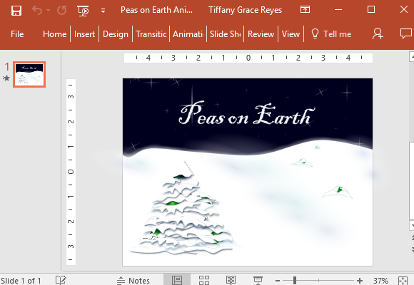 豆豆在地球上的圣诞动画模板的PowerPoint