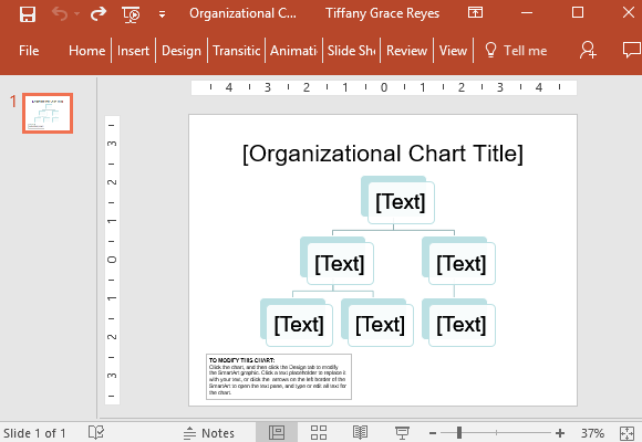 องค์กรแผนภูมิสไลด์สำหรับ PowerPoint