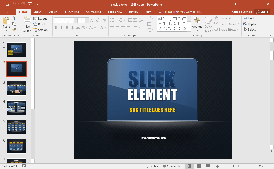 Template animasi Sleek Desain PowerPoint