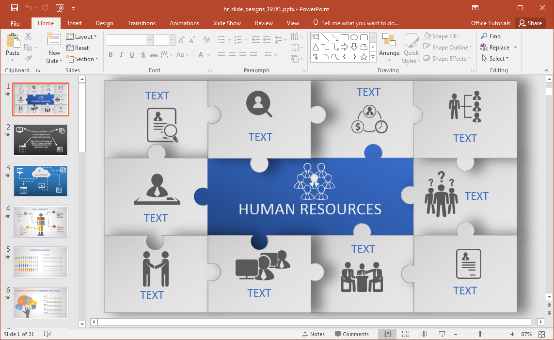Format animate HR PowerPoint