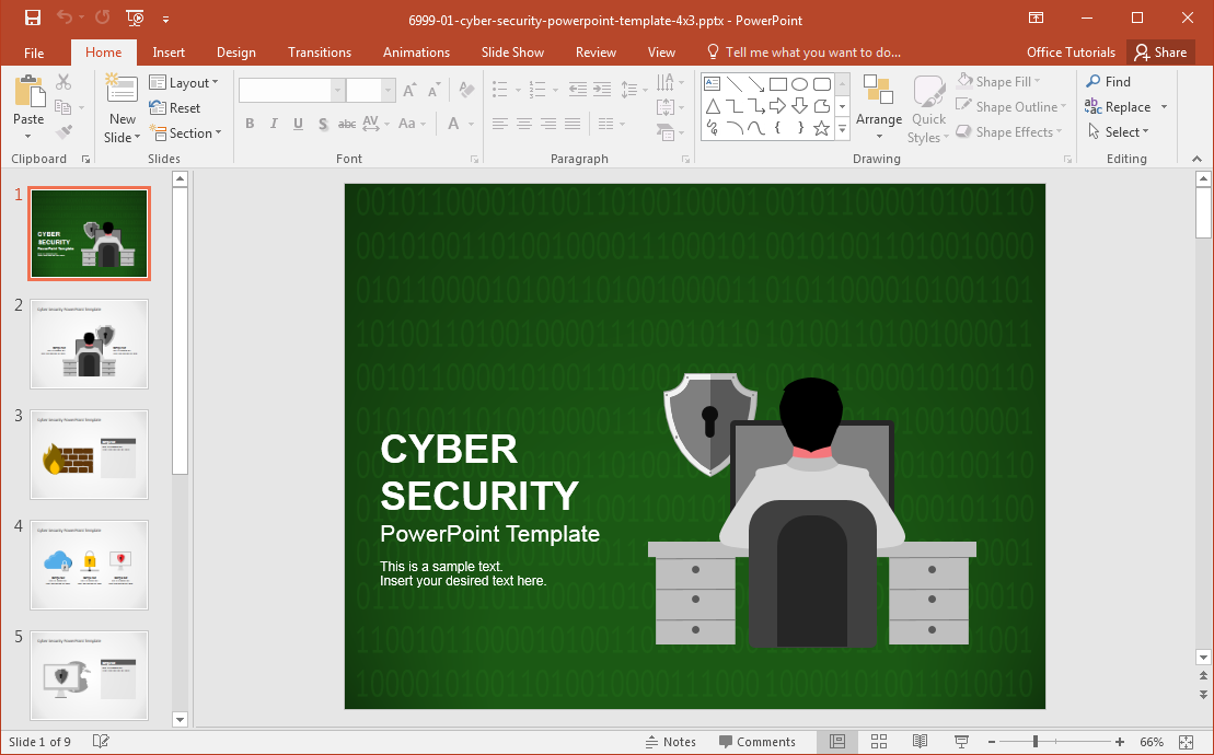 кибер-безопасности-шаблон PowerPoint
