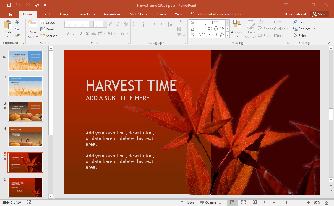 Herbst-Blätter-Slide-Design