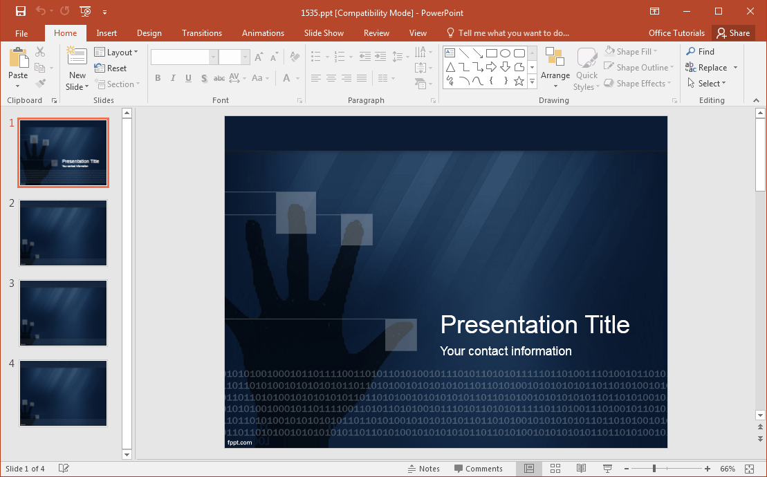 свободной кибер-безопасности-шаблон PowerPoint