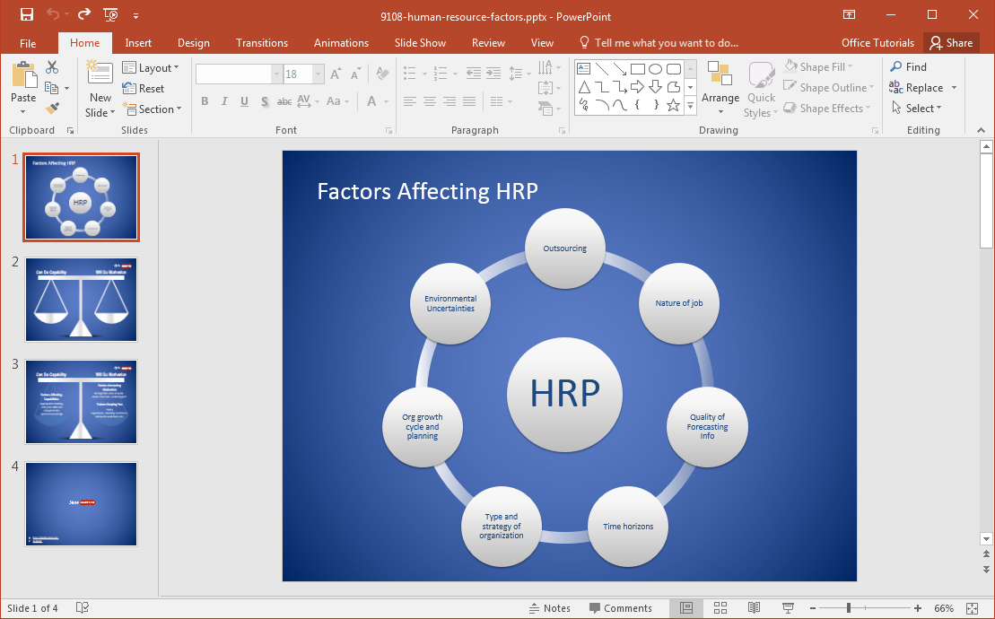 Ressources humaines gratuit Facteurs Modèle PowerPoint