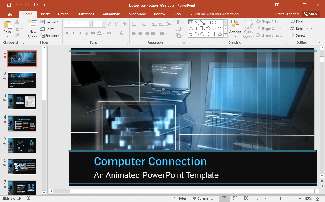 アニメーションネットワークセキュリティpowerpointのテンプレート