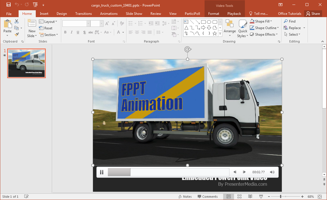 动画货卡车-的PowerPoint模板
