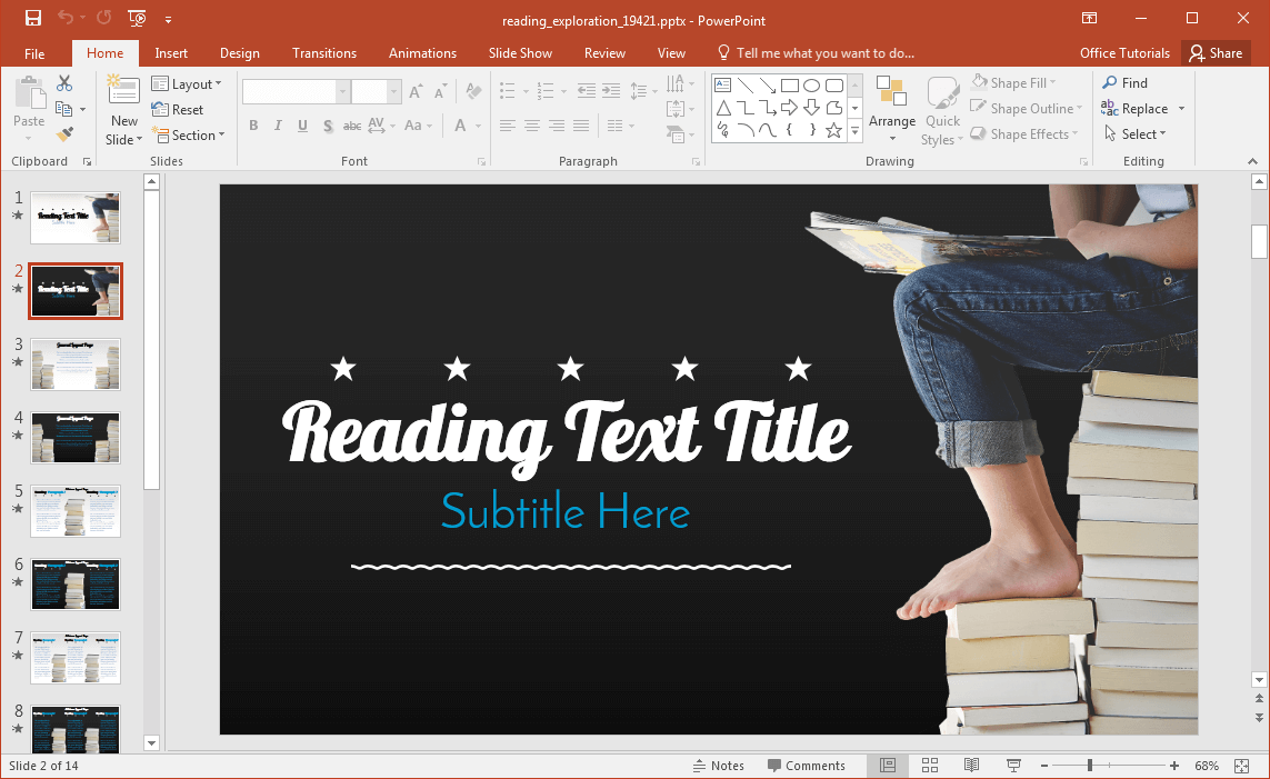 アニメーション読書powerpointのテンプレート アニメーション読書powerpointのテンプレート