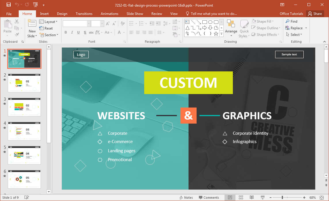 قالب عرض تطوير الموقع بالنسبة لبرنامج PowerPoint