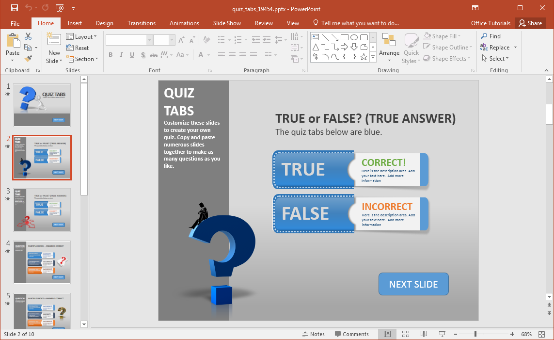 bilgi yarışması-tabs-powerpoint için