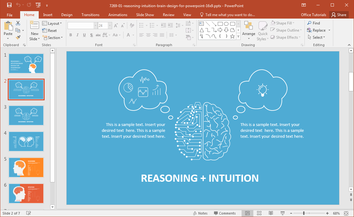 Рассуждение-интуиция-мозг-дизайн-для-PowerPoint