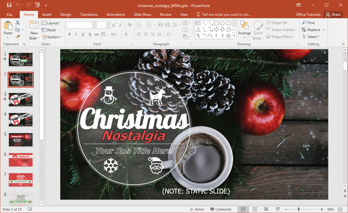 рождественские ностальгия-презентация-шаблонов для-PowerPoint