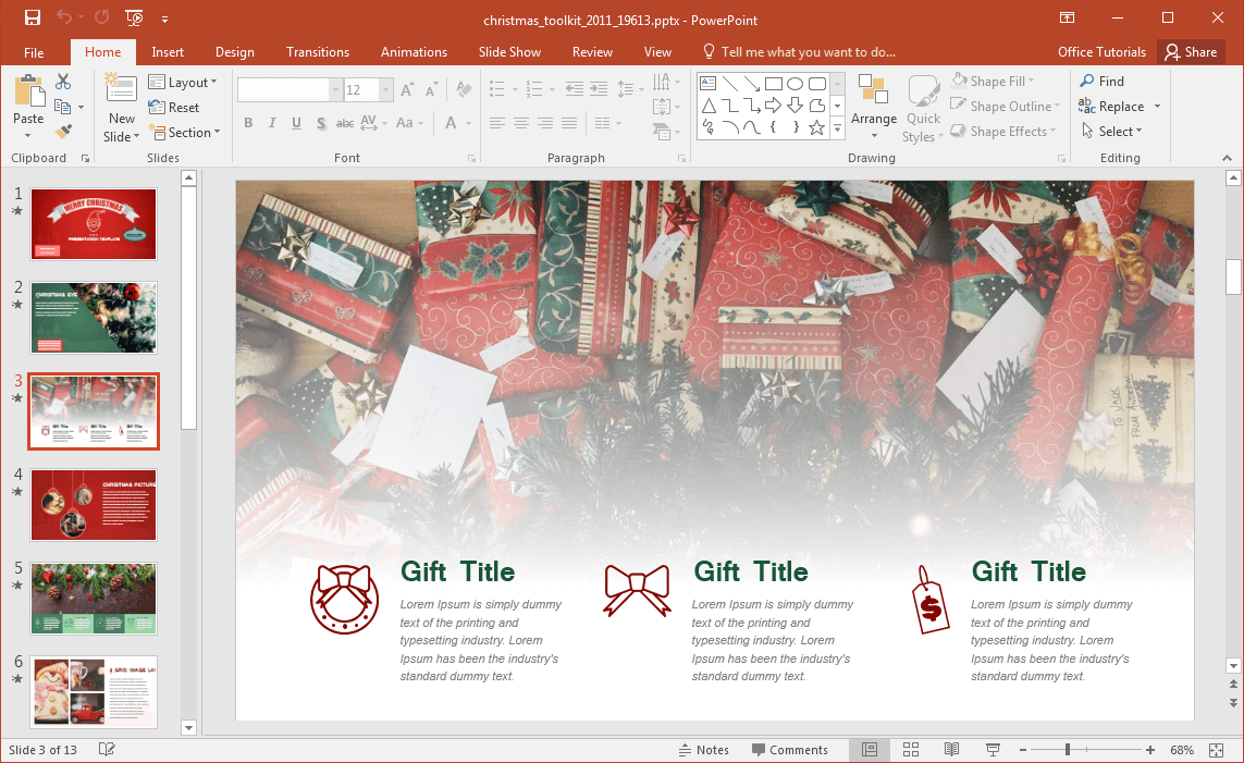 圣诞节的PowerPoint的工具包模板