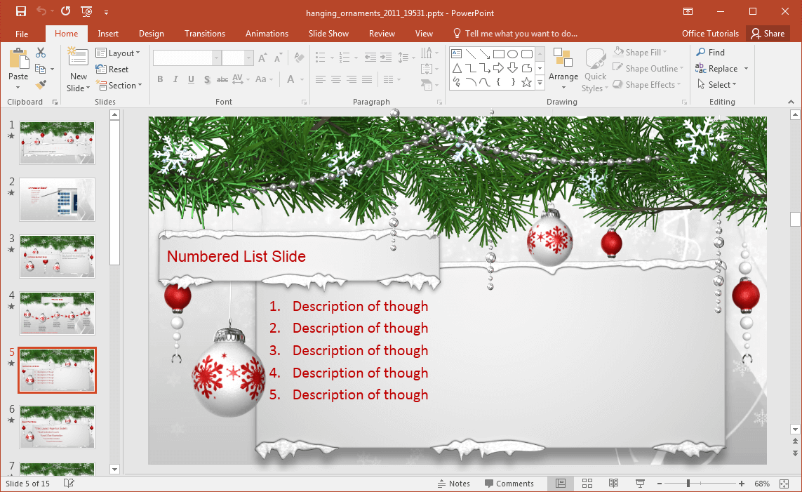 Animierte Hanging Ornaments Powerpoint-Vorlage Intended For Powerpoint Replace Template
