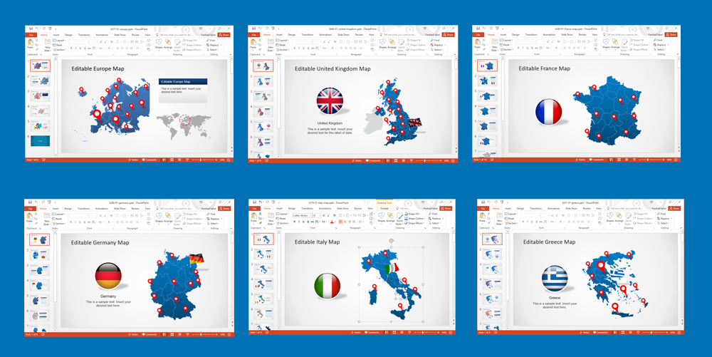 Mejor Europe Maps para diapositivas de PowerPoint