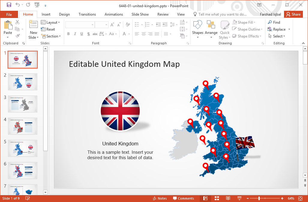 تحرير خريطة ل-المملكة المتحدة مقابل باور بوينت
