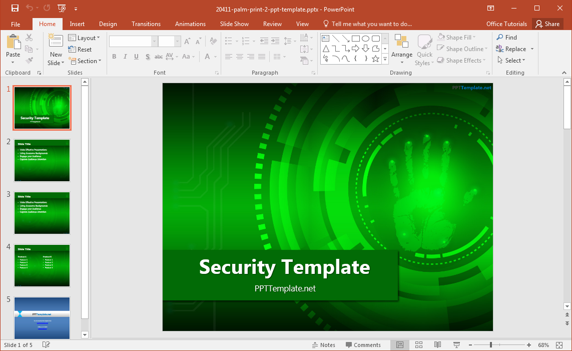 Libre de la plantilla de seguridad de PowerPoint