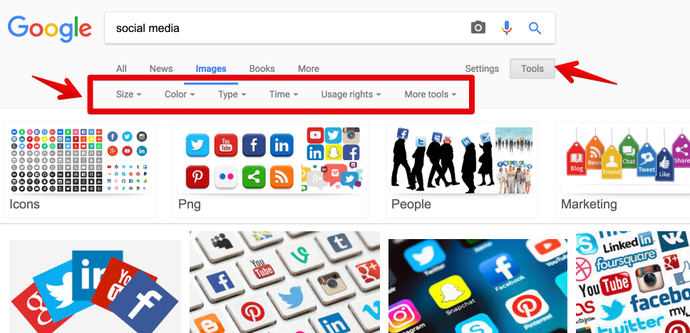 Obraz Wyszukaj wg rozmiaru w wyszukiwarce grafiki Google i Bing