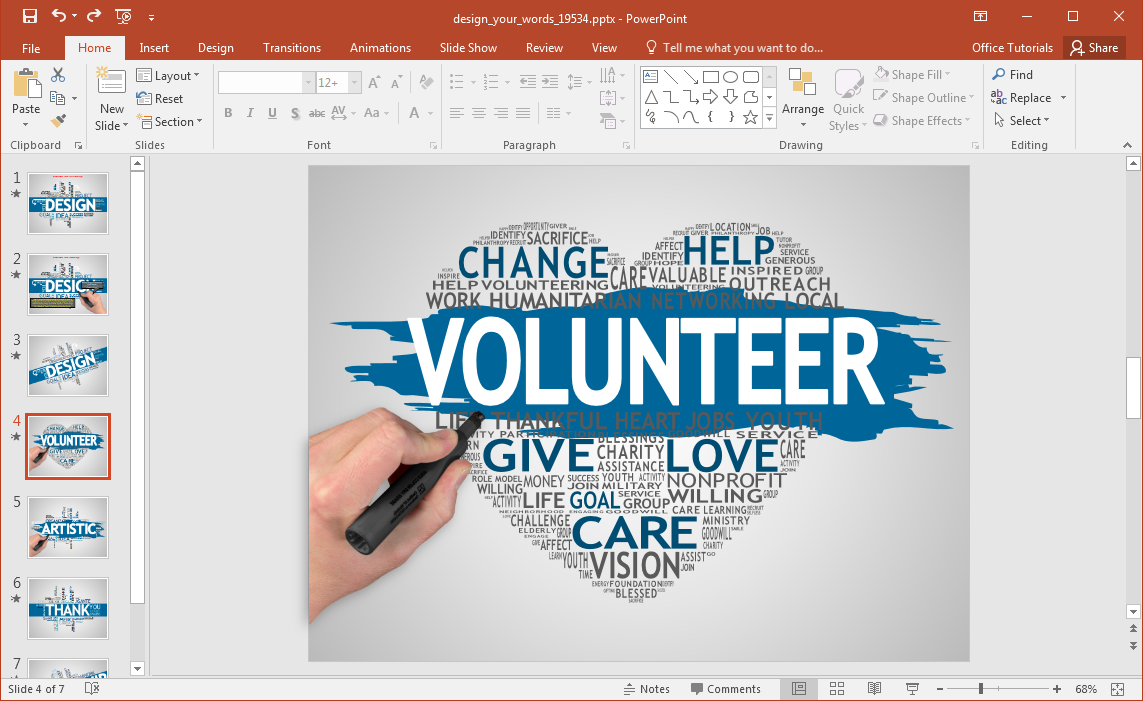 Conception Anim e Vos Mots PowerPoint Template
