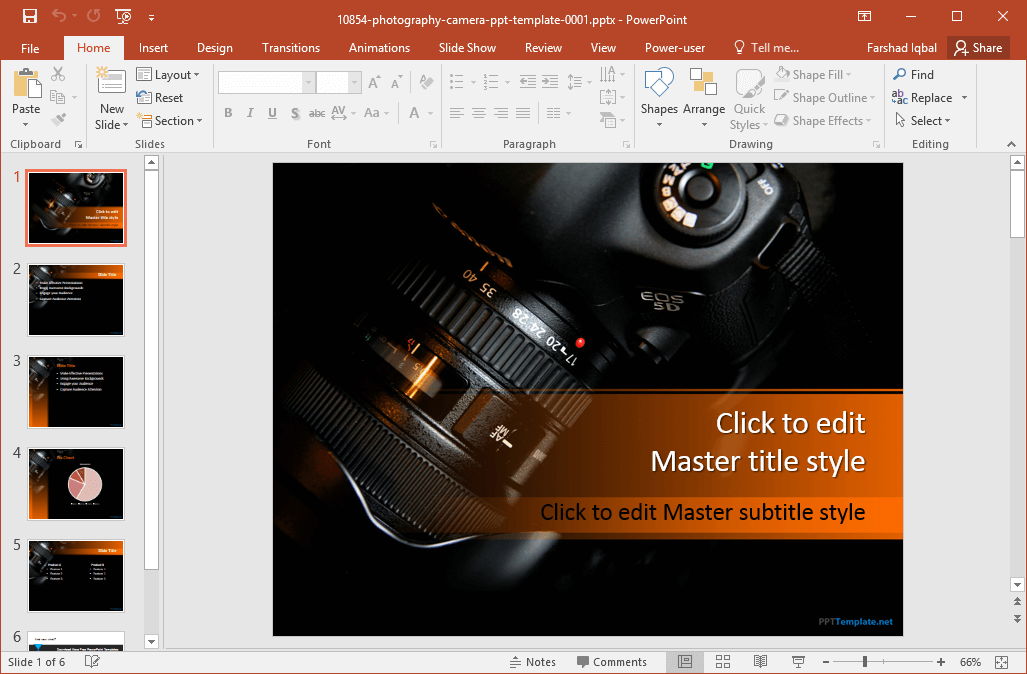 Libera da Diritti modello di fotocamera PowerPoint